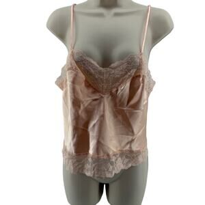 Vintage Shirley of Hollywood Satin Peach Camisole Womens Medium